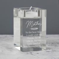 Personalised Leaf Free Text Glass Tea Light Holder Extra Image 1 Preview